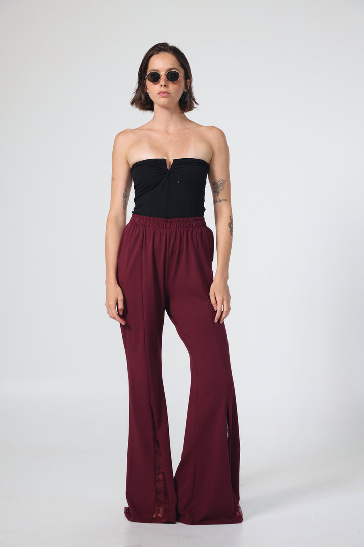 Pearls Black Strapless Top