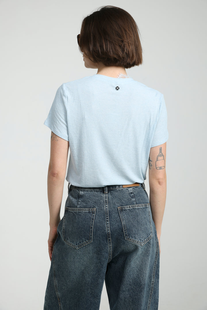 Mystery Light Blue Rib T-Shirt