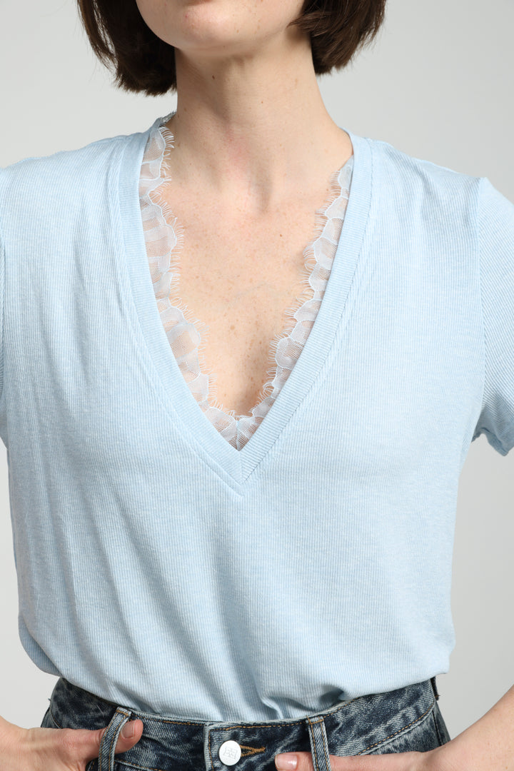 Mystery Light Blue Rib T-Shirt