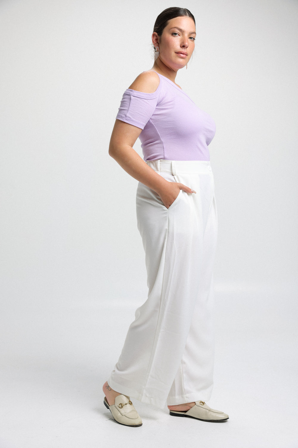 Warm One Shoulder Light Blue Top