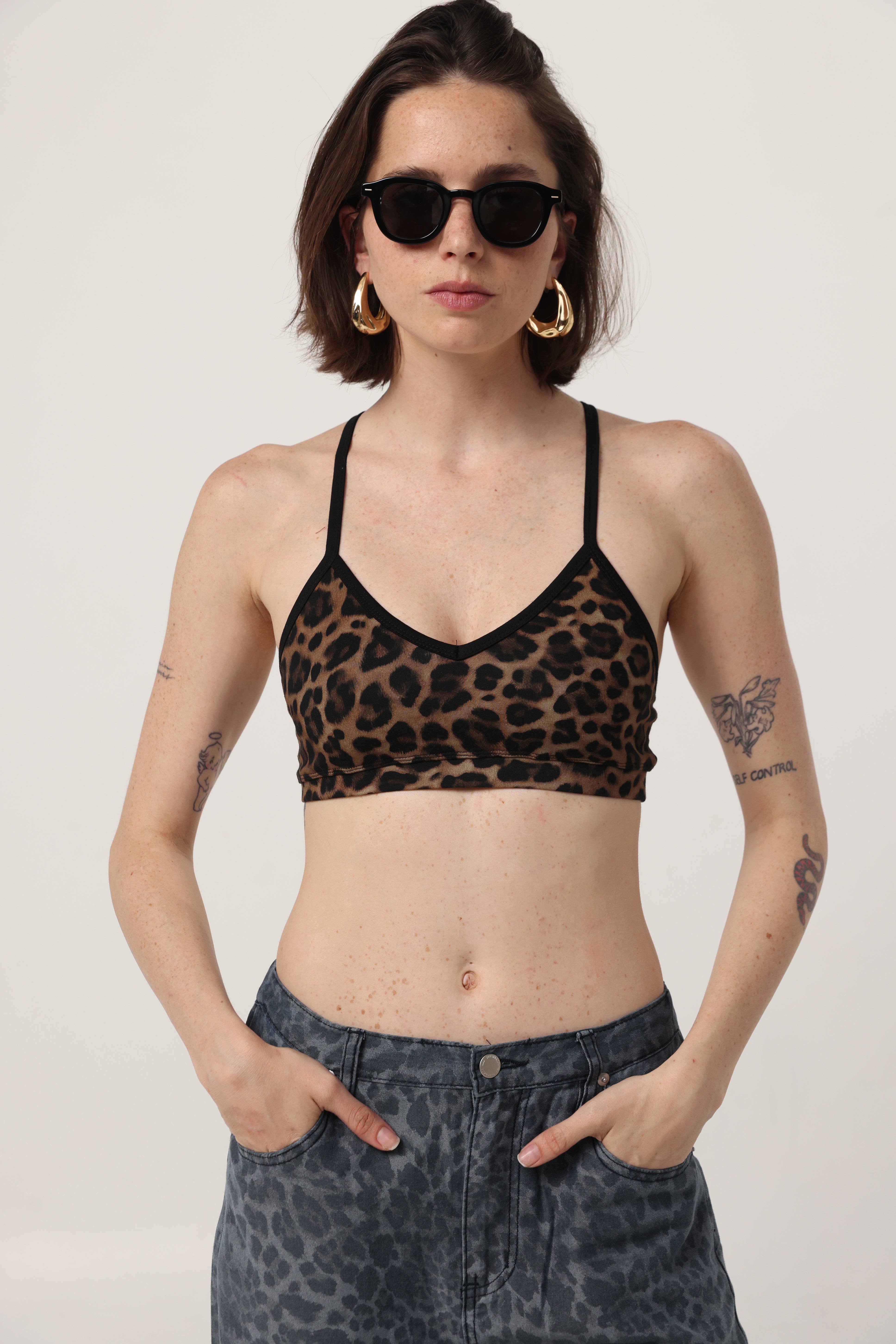 Leopard Crossover Back Bralette – SEESTARZ