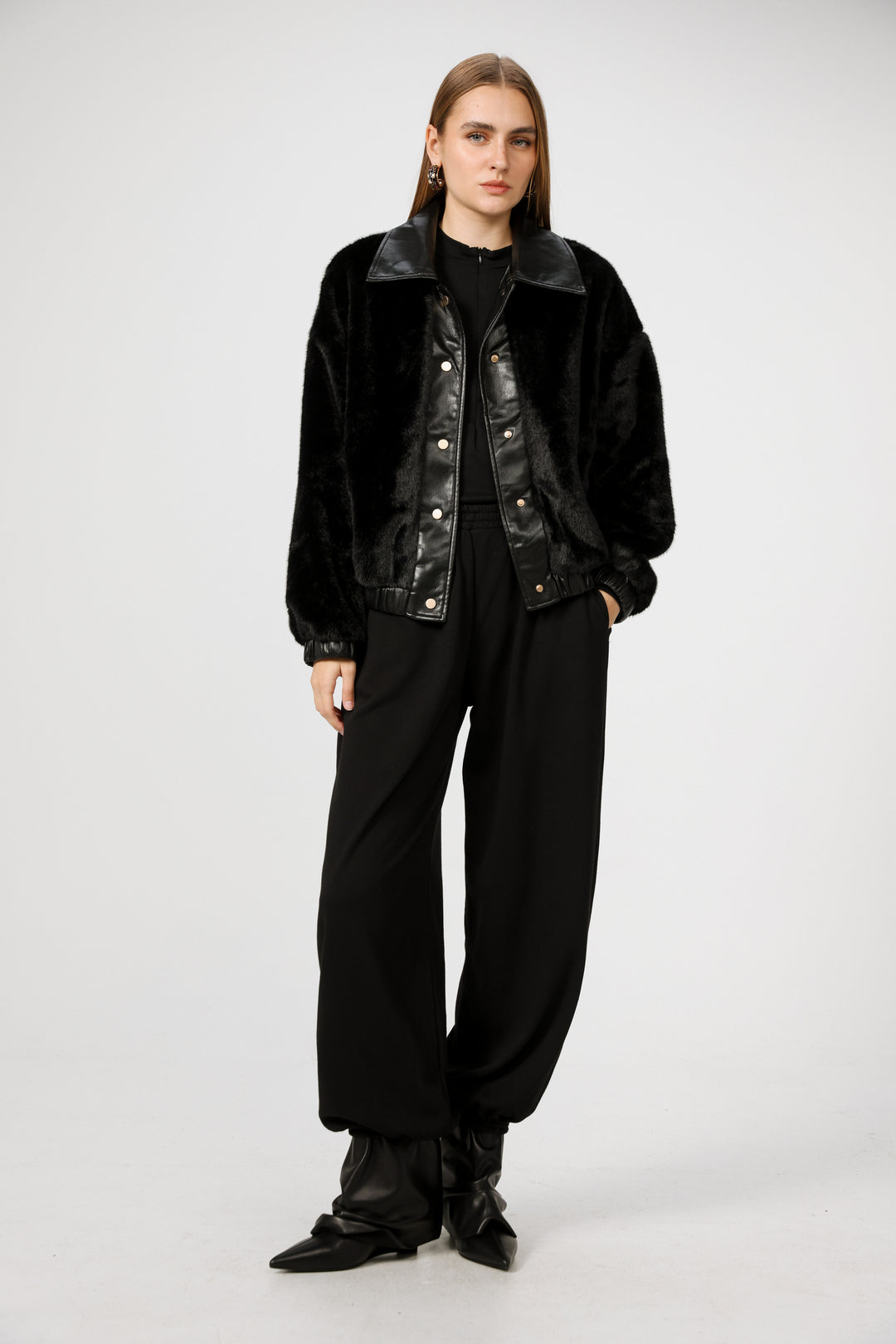 Fluffy Black Coat