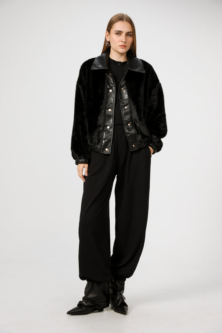 Fluffy Black Coat