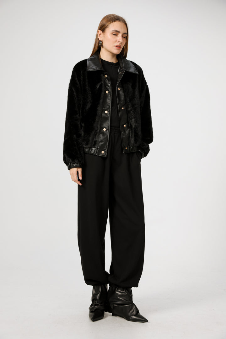 Fluffy Black Coat