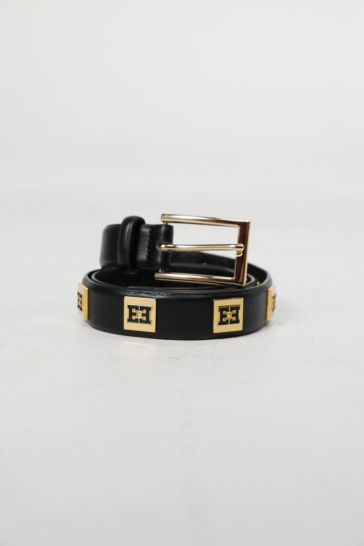 EE Black Leather Belt