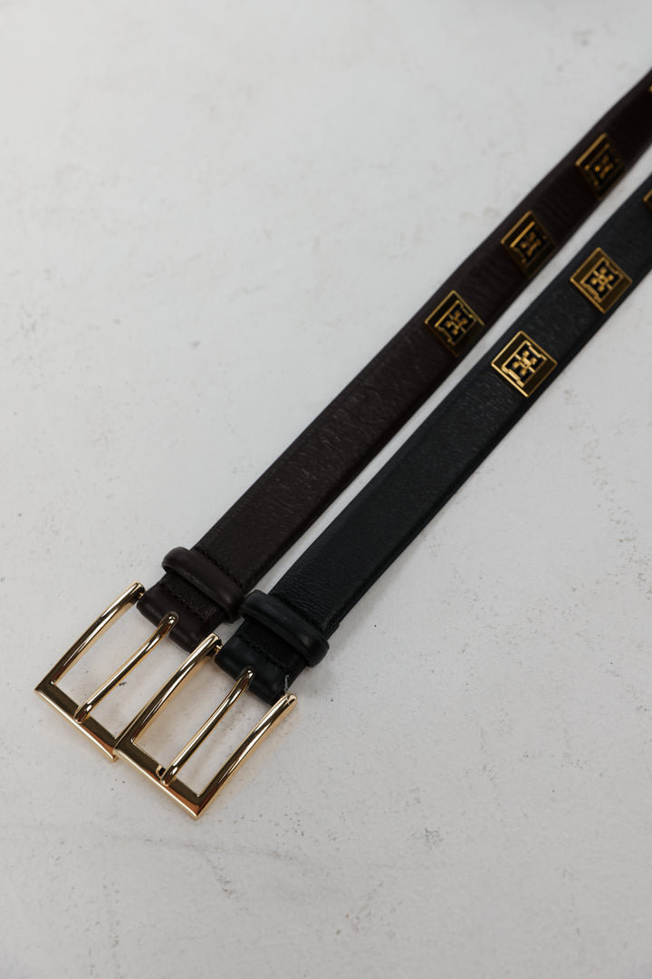 EE Black Leather Belt
