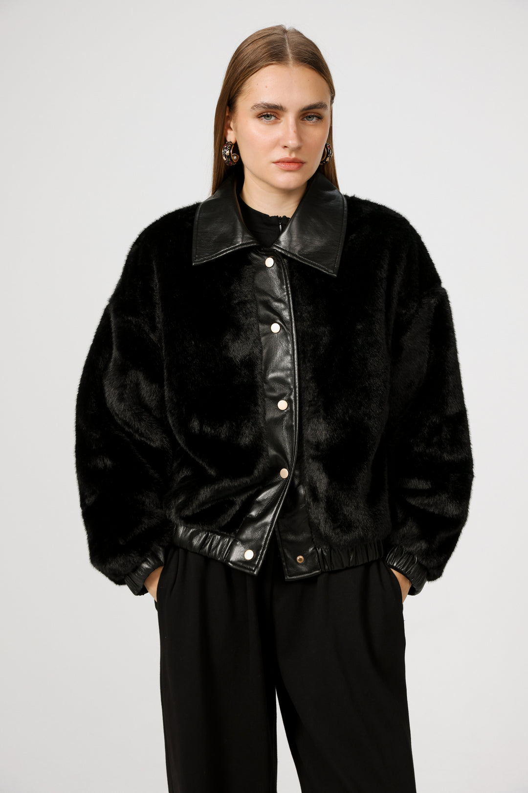 Fluffy Black Coat
