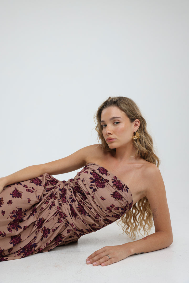 Listen Beige Floral Dress