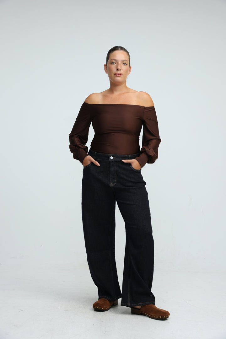 Era Wine Off Shoulder Bodysuit