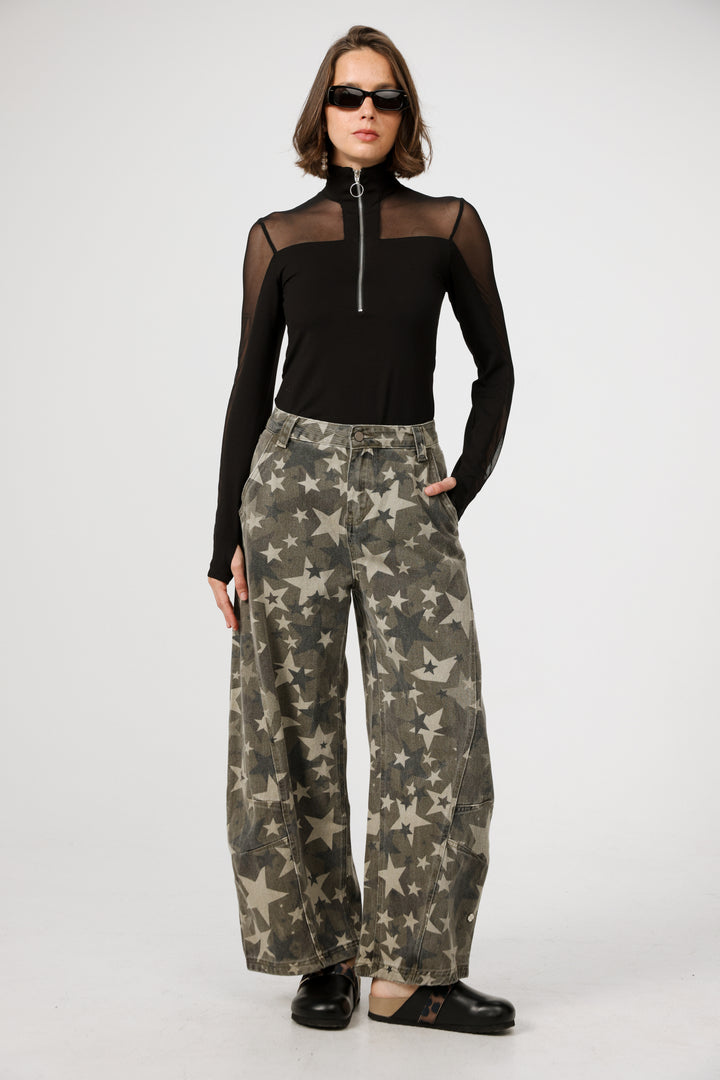 מכנסי ג'ינס עם הדפס כוכבים Star 123 Stars Denim