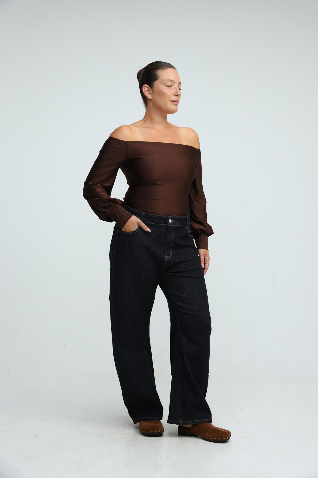 Era Wine Off Shoulder Bodysuit