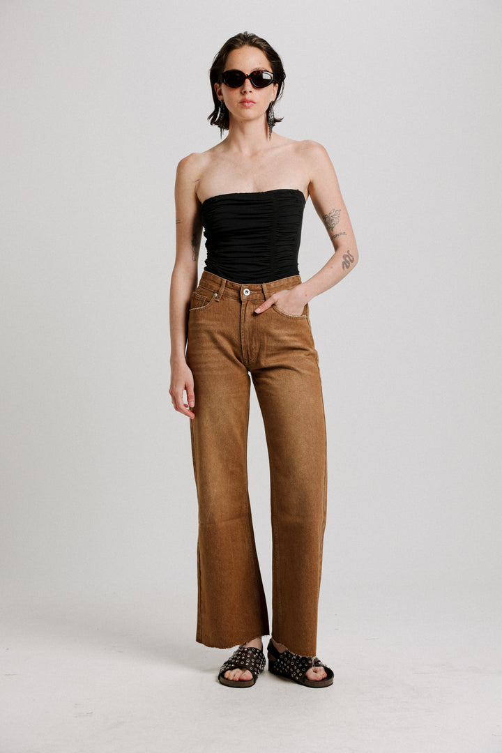 Shore Black Strapless Top
