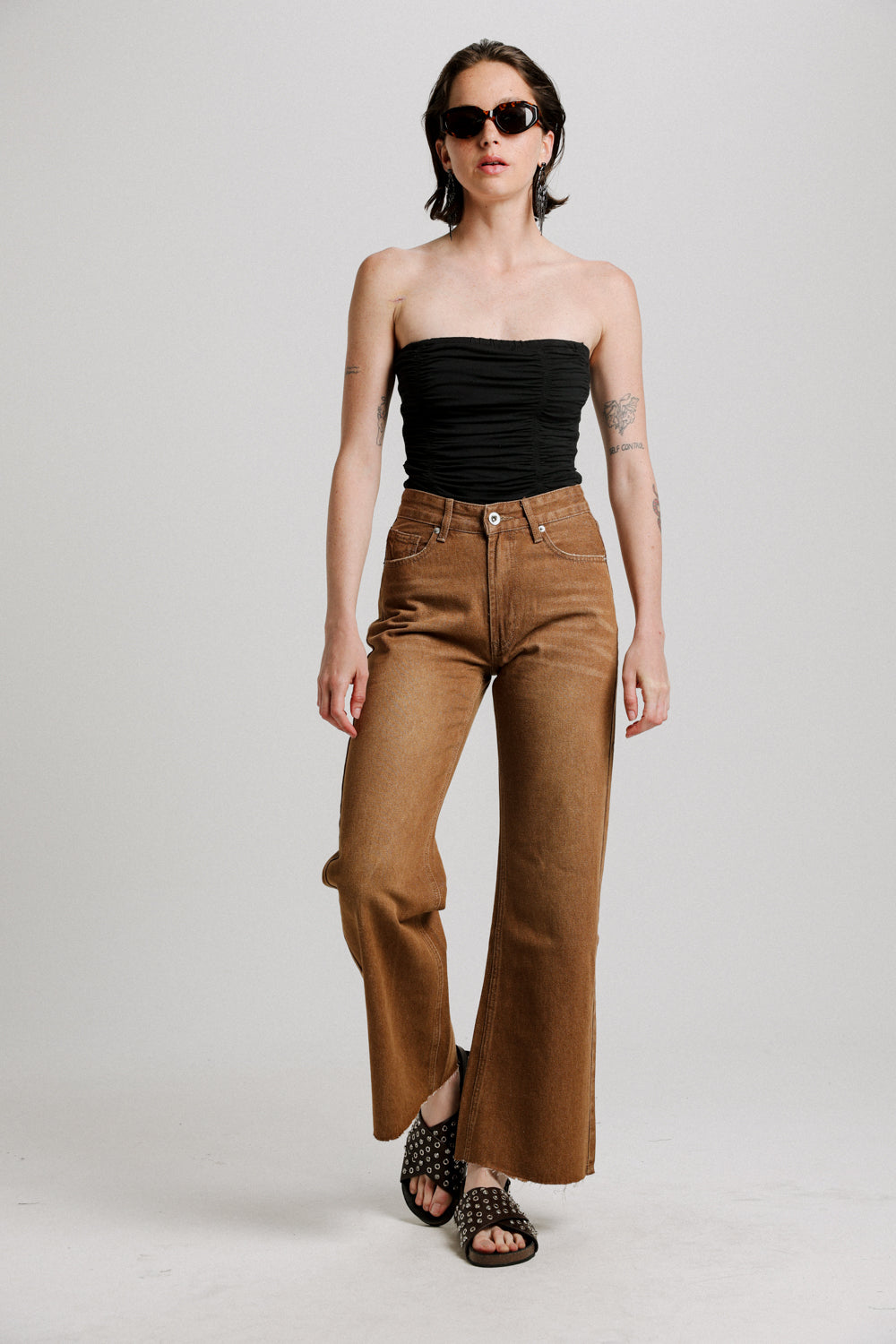 Shore Black Strapless Top