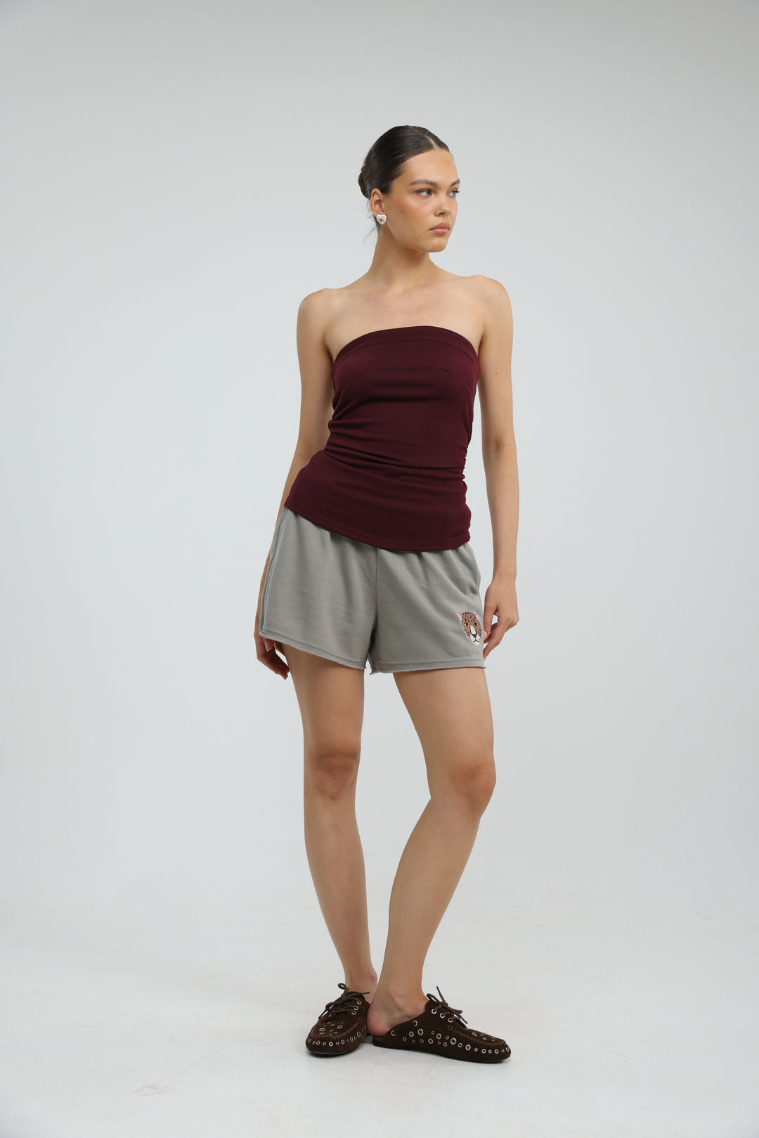 Willow Wine Strapless Top