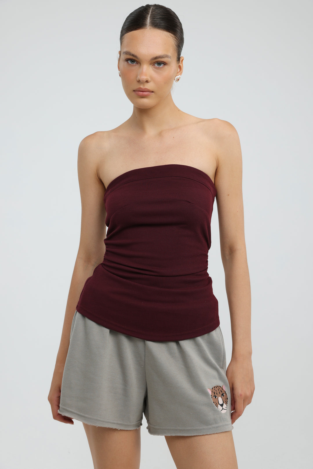 Willow Wine Strapless Top