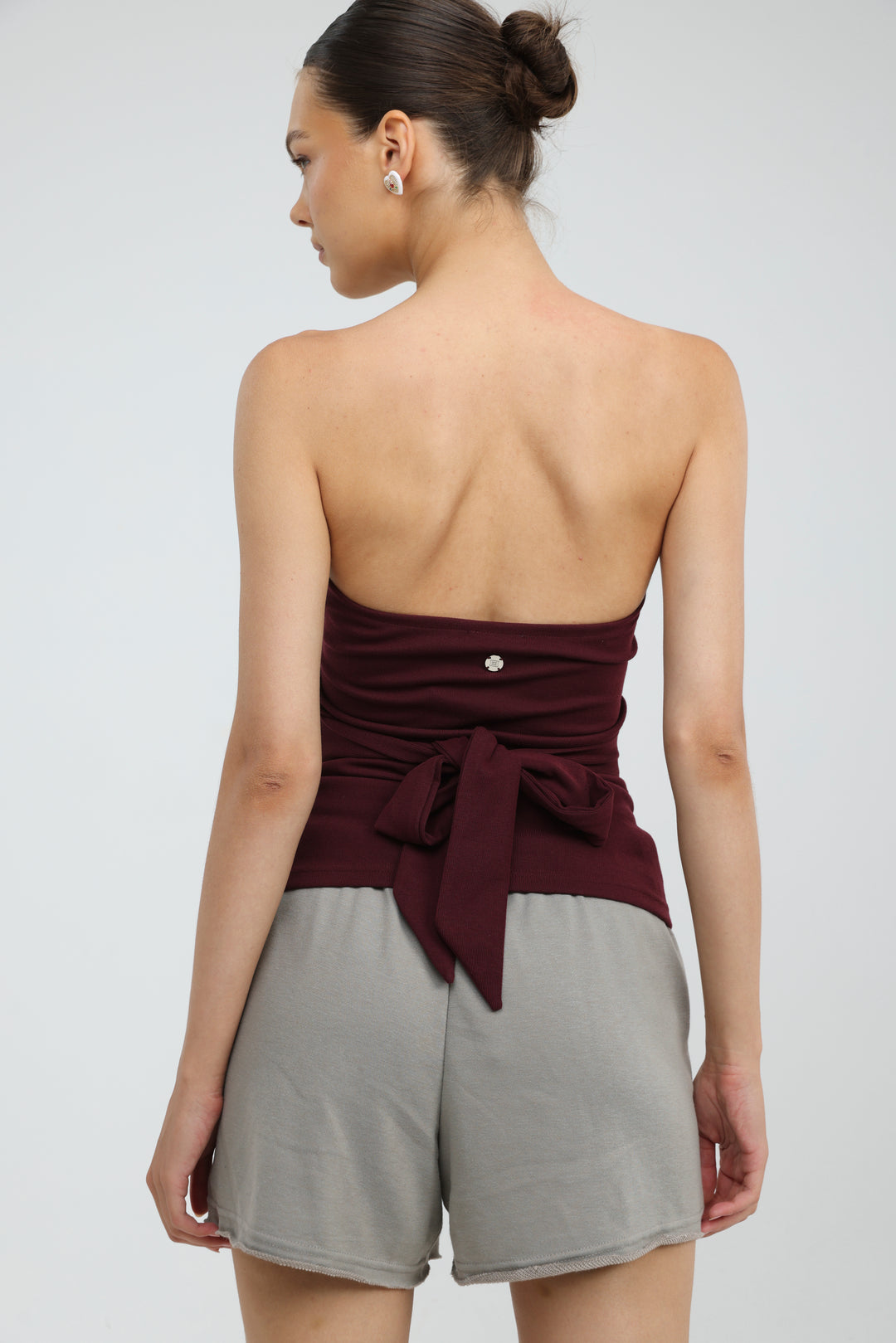 Willow Wine Strapless Top