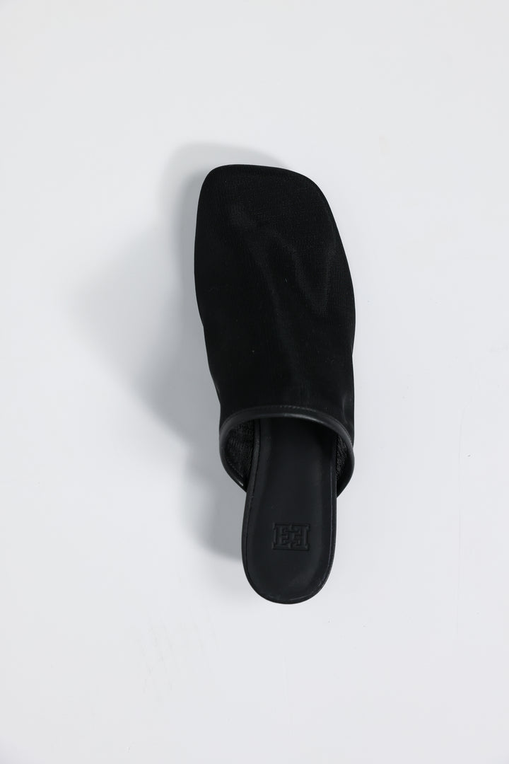 Black Mesh Mules