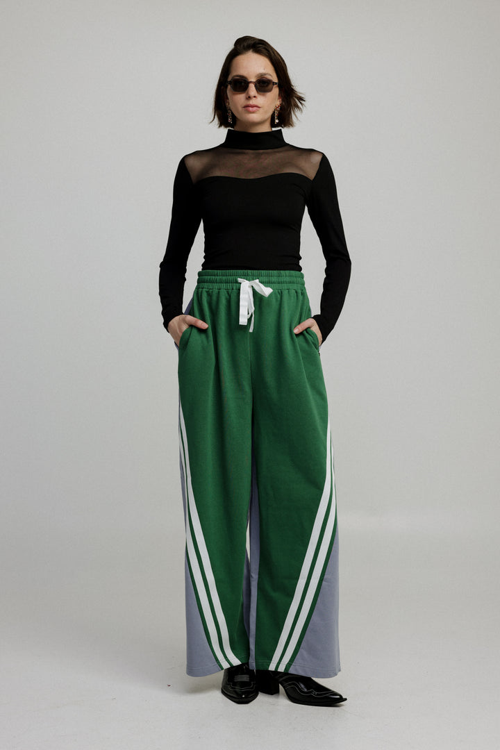 Too Cool Green Mixed Joggers