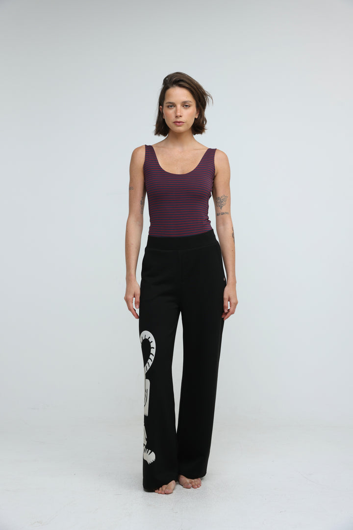 Crescent Wine Striped Bodysuit