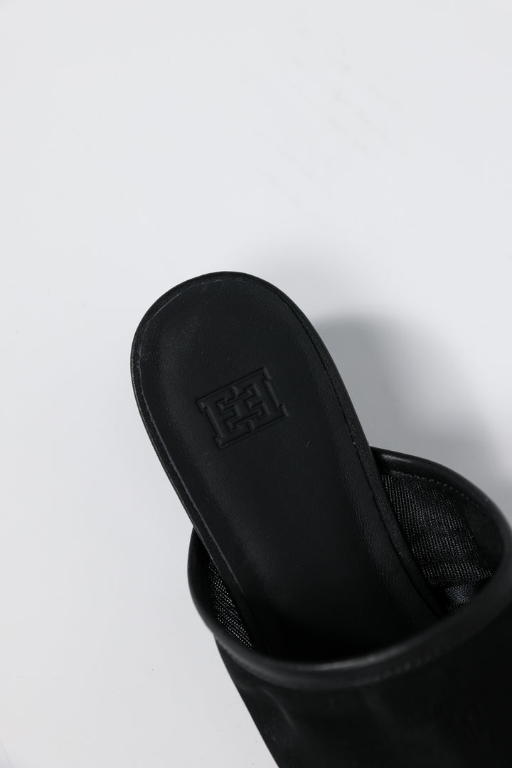 Black Mesh Mules