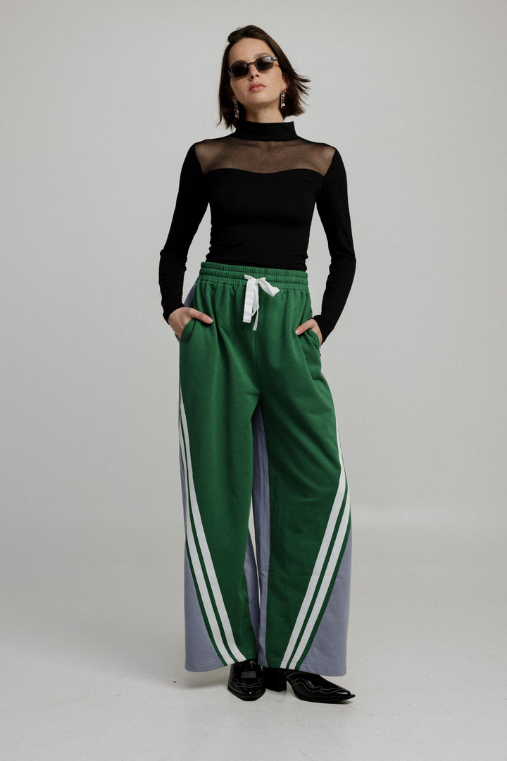 Too Cool Green Mixed Joggers