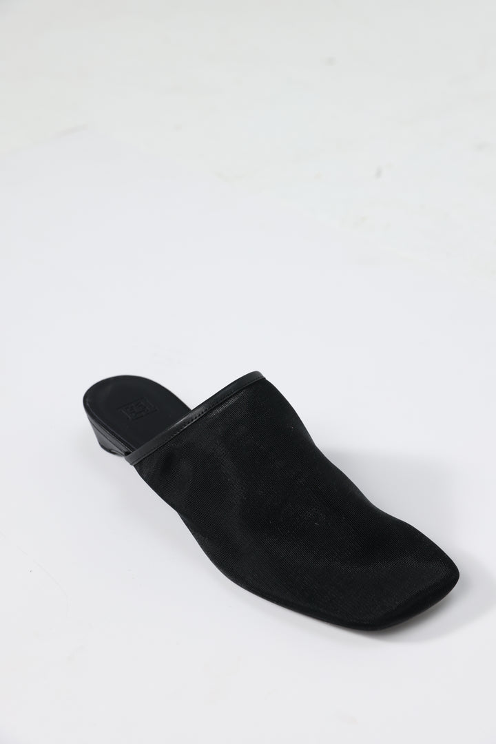 Black Mesh Mules