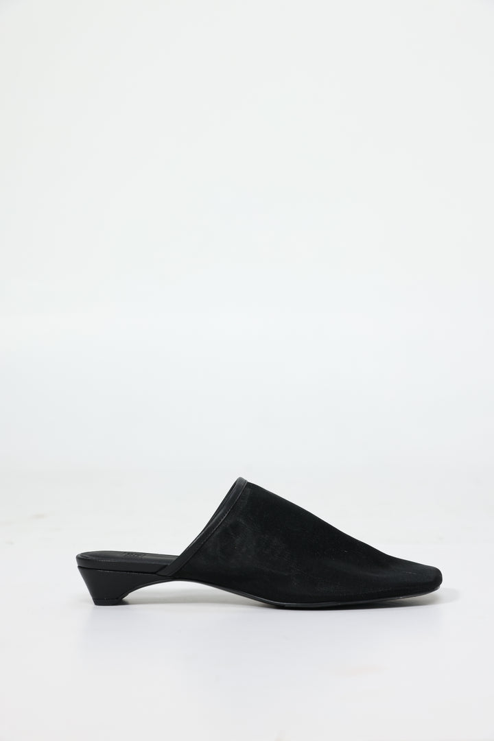 Black Mesh Mules