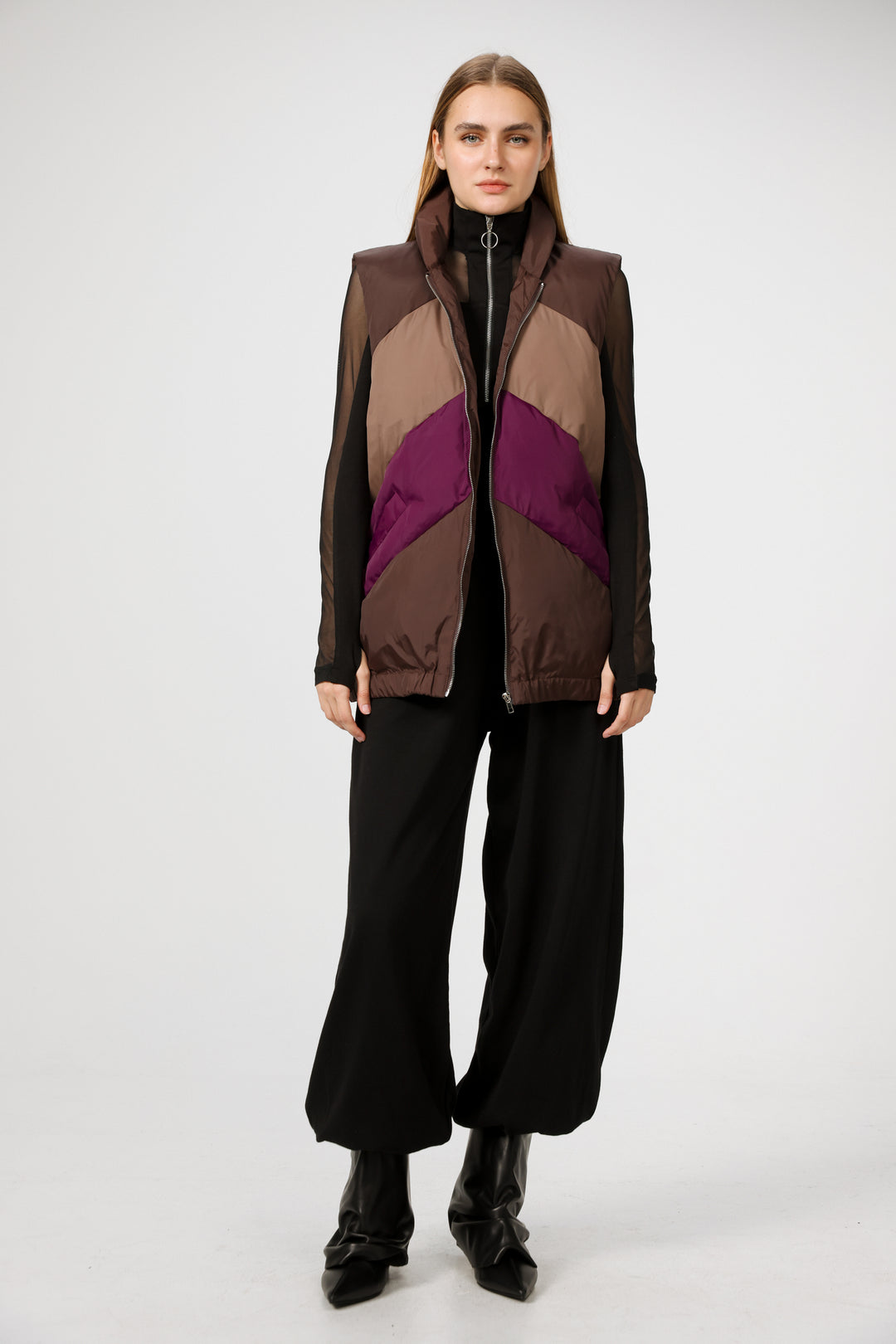 Quilted Panels Purple Vest
