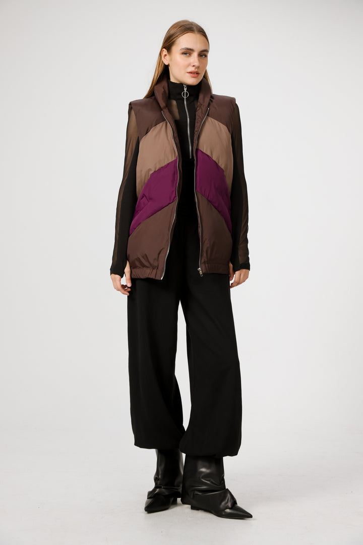 Quilted Panels Purple Vest
