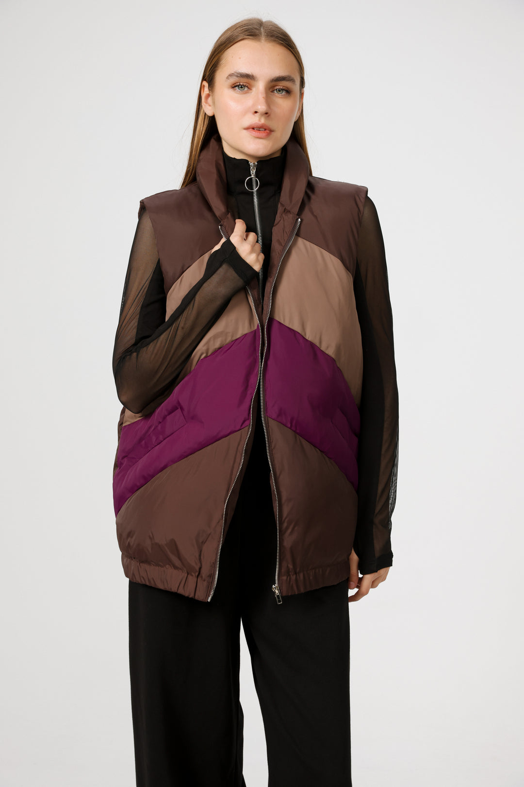 Quilted Panels Purple Vest