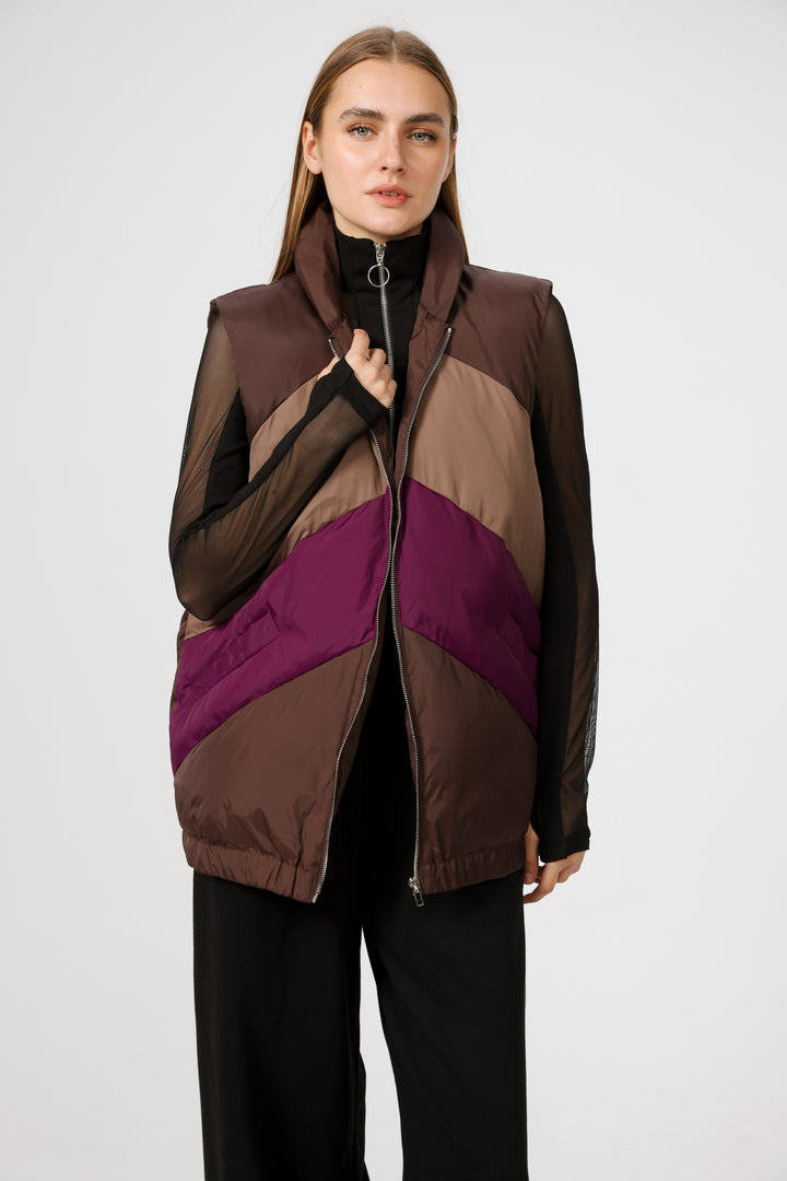 Quilted Panels Purple Vest