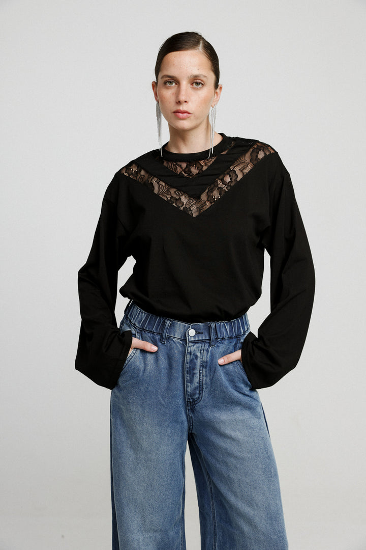 Lace Black Shirt