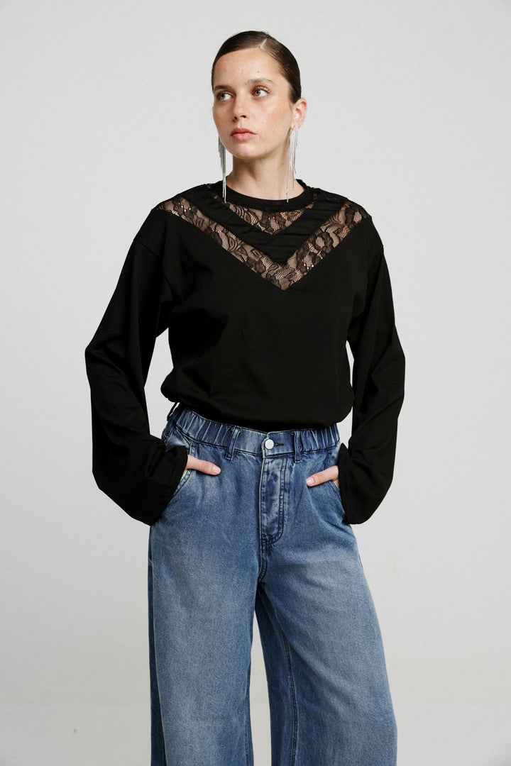 Lace Black Shirt