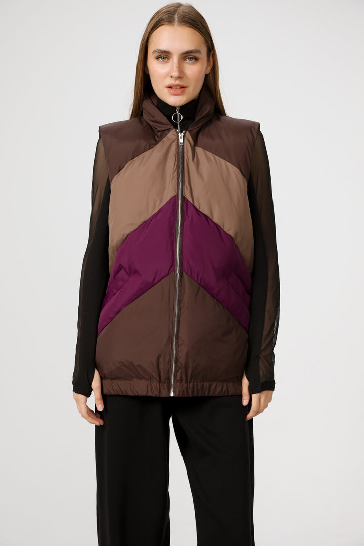 Quilted Panels Purple Vest