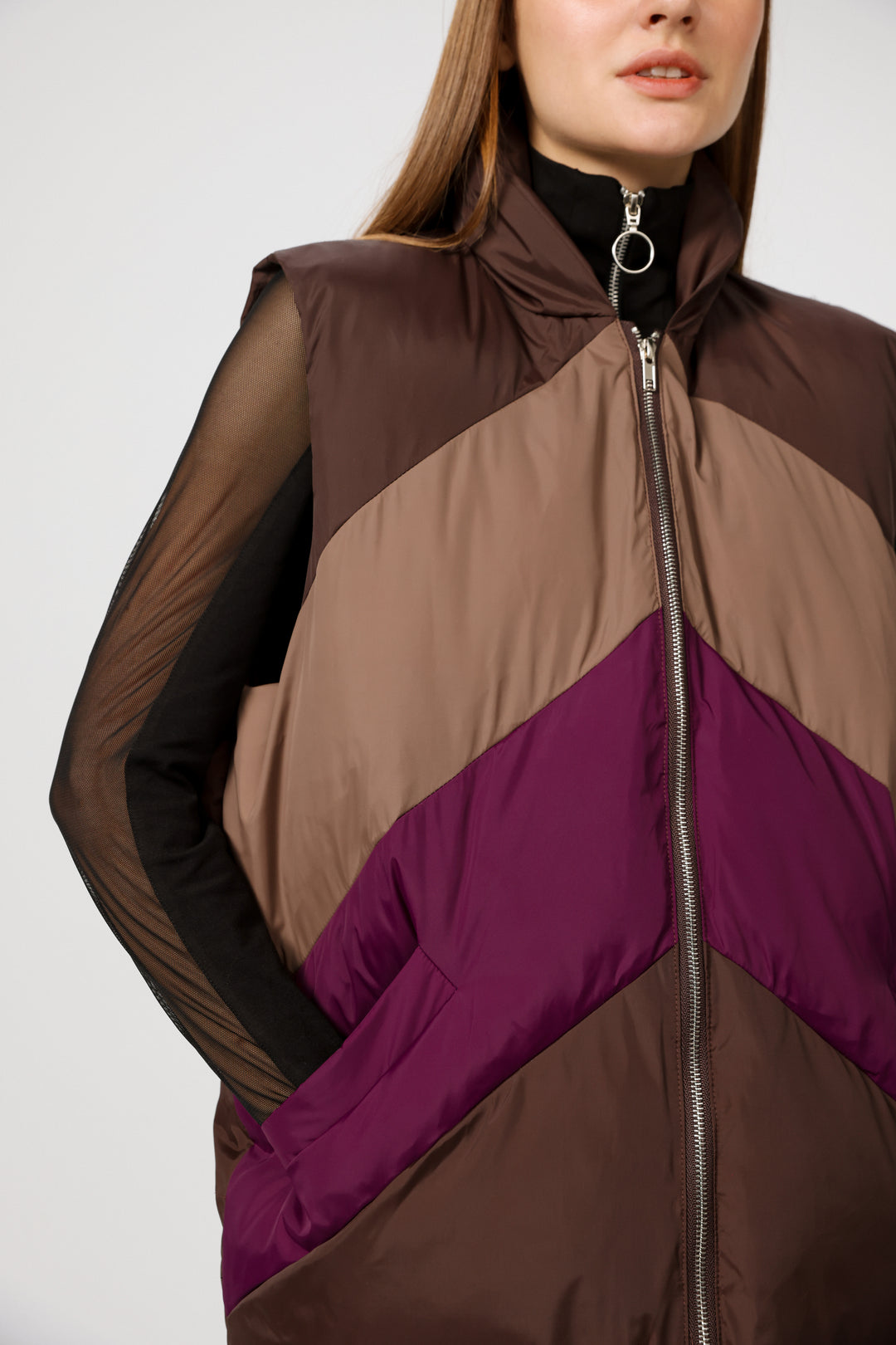 Quilted Panels Purple Vest