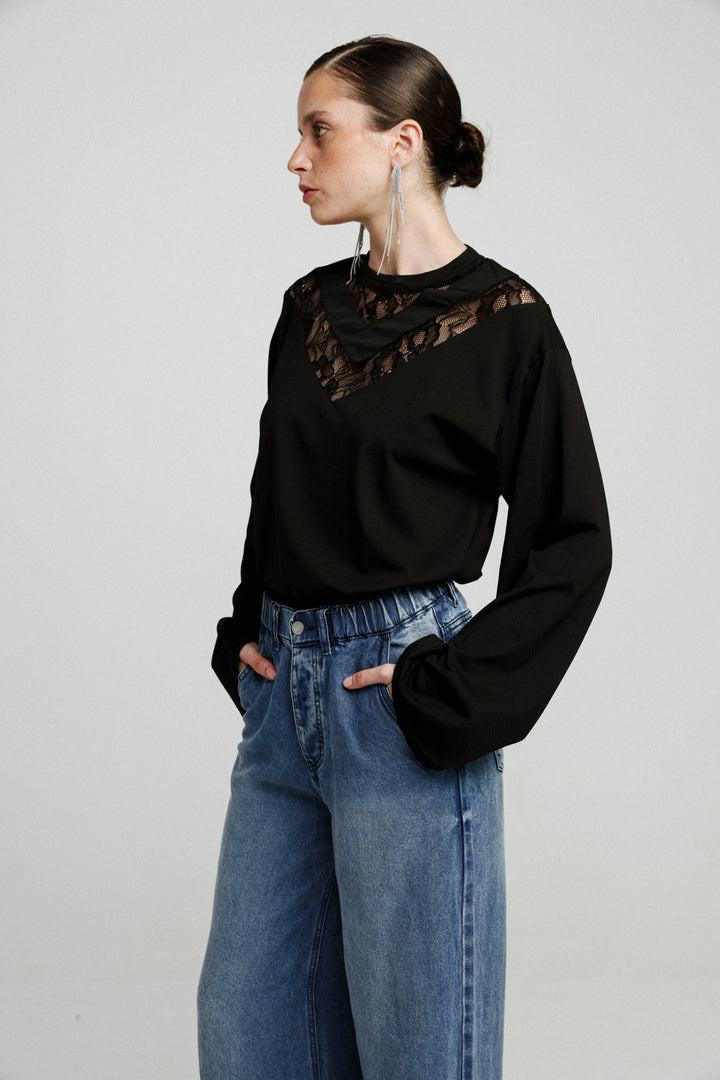 Lace Black Shirt