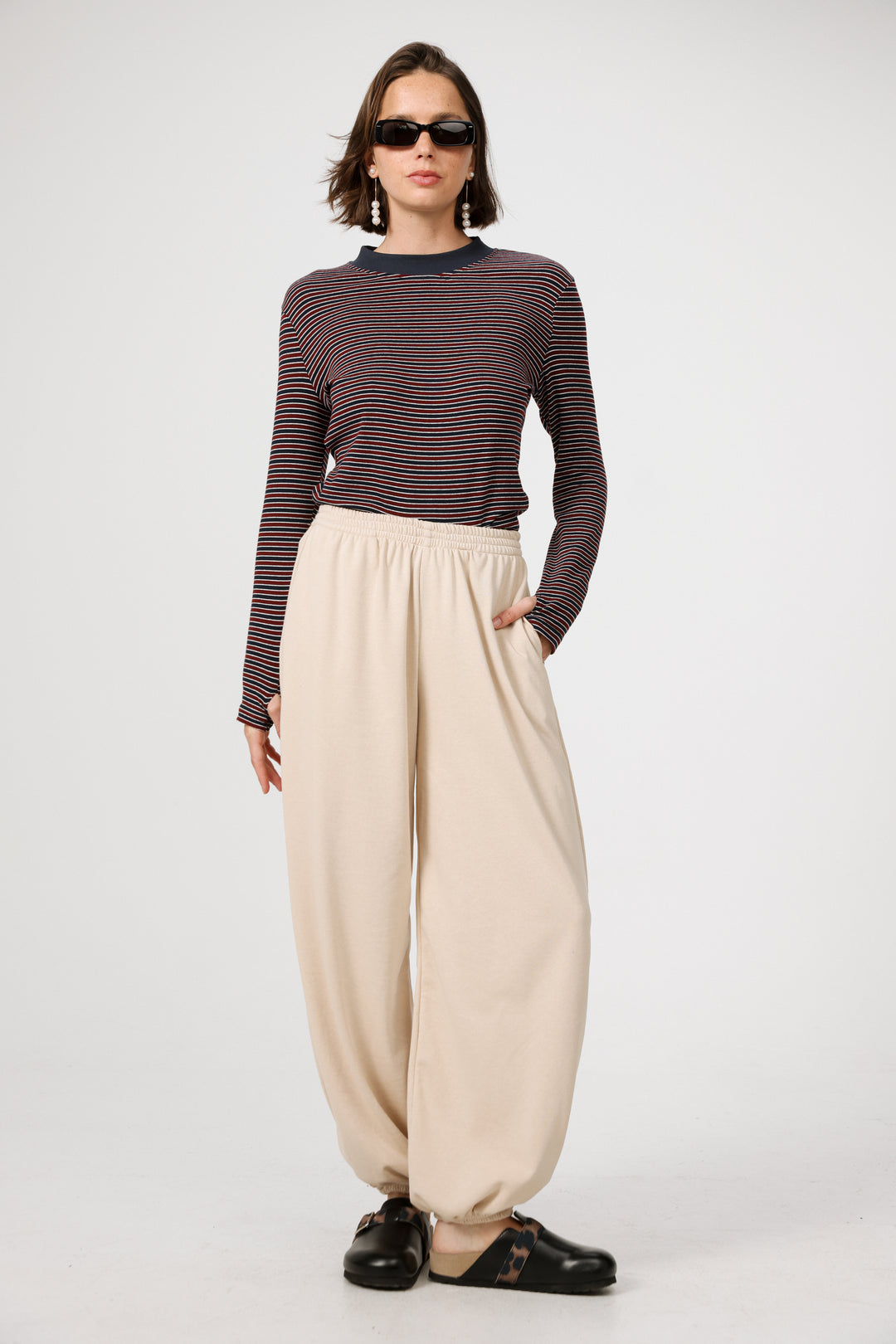 Rebasically Wine Striped Shirt