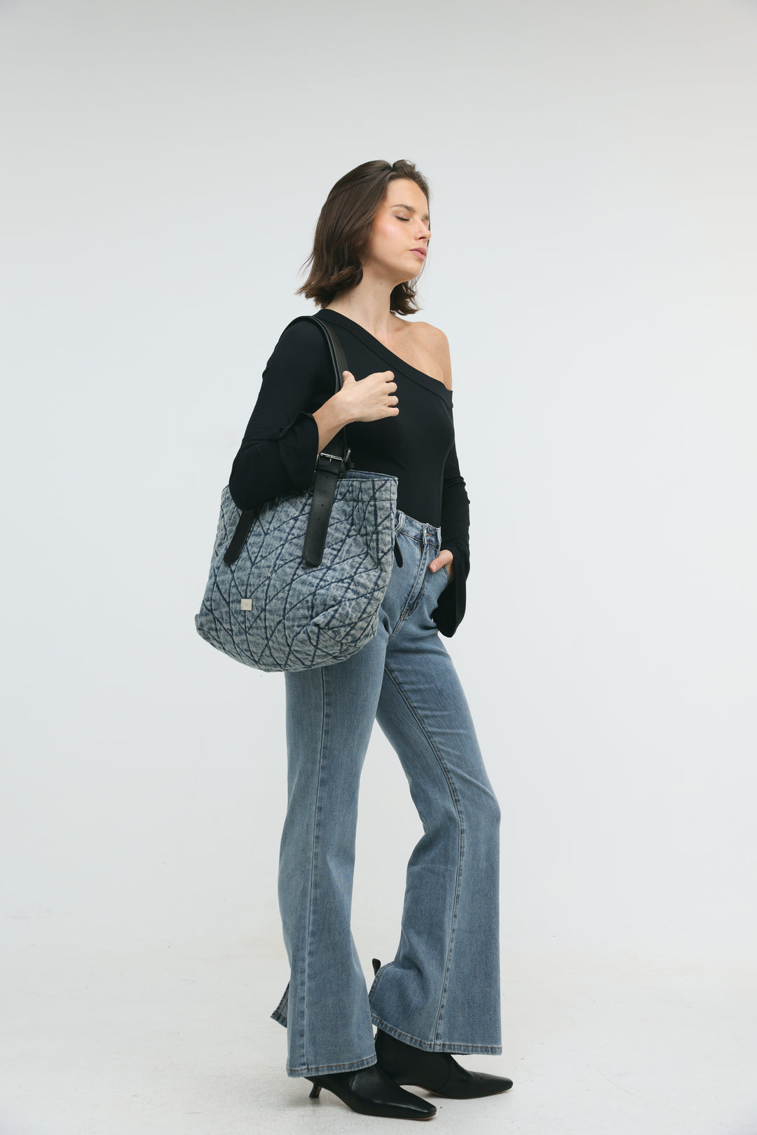 Quilted Denim Blue Bag