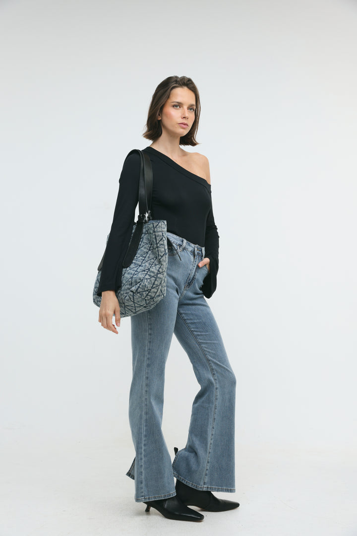 Quilted Denim Blue Bag