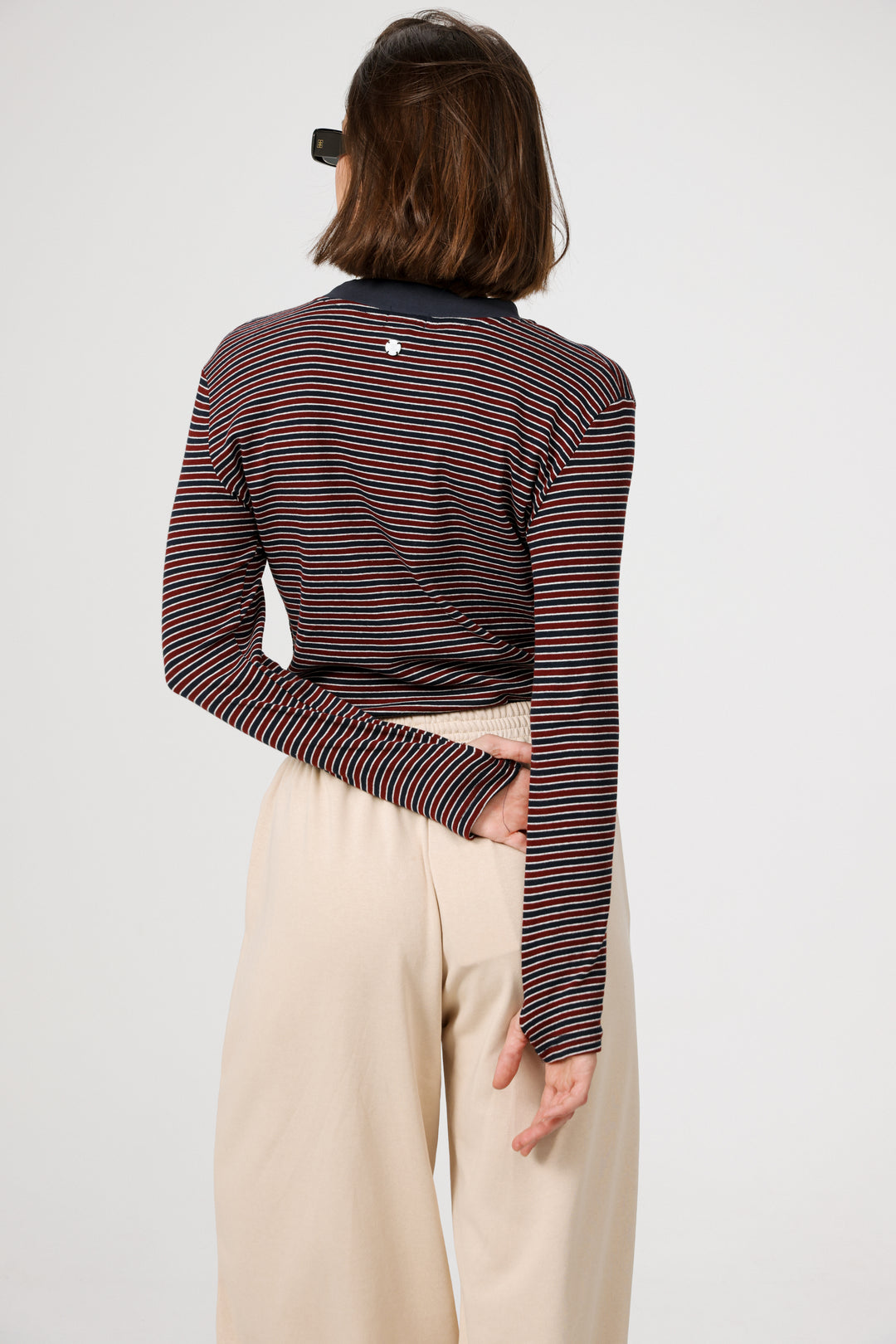 Rebasically Wine Striped Shirt