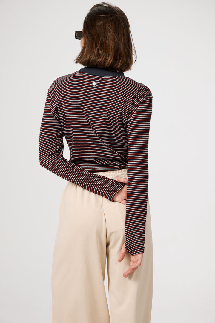Rebasically Wine Striped Shirt
