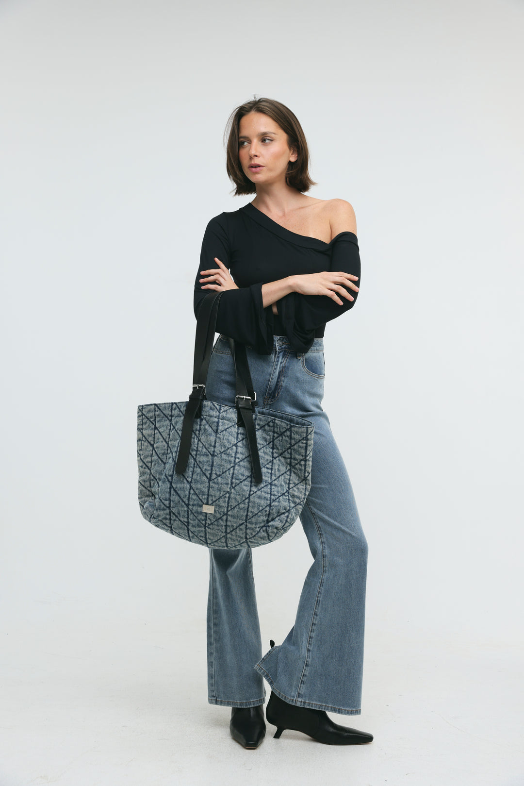 Quilted Denim Blue Bag