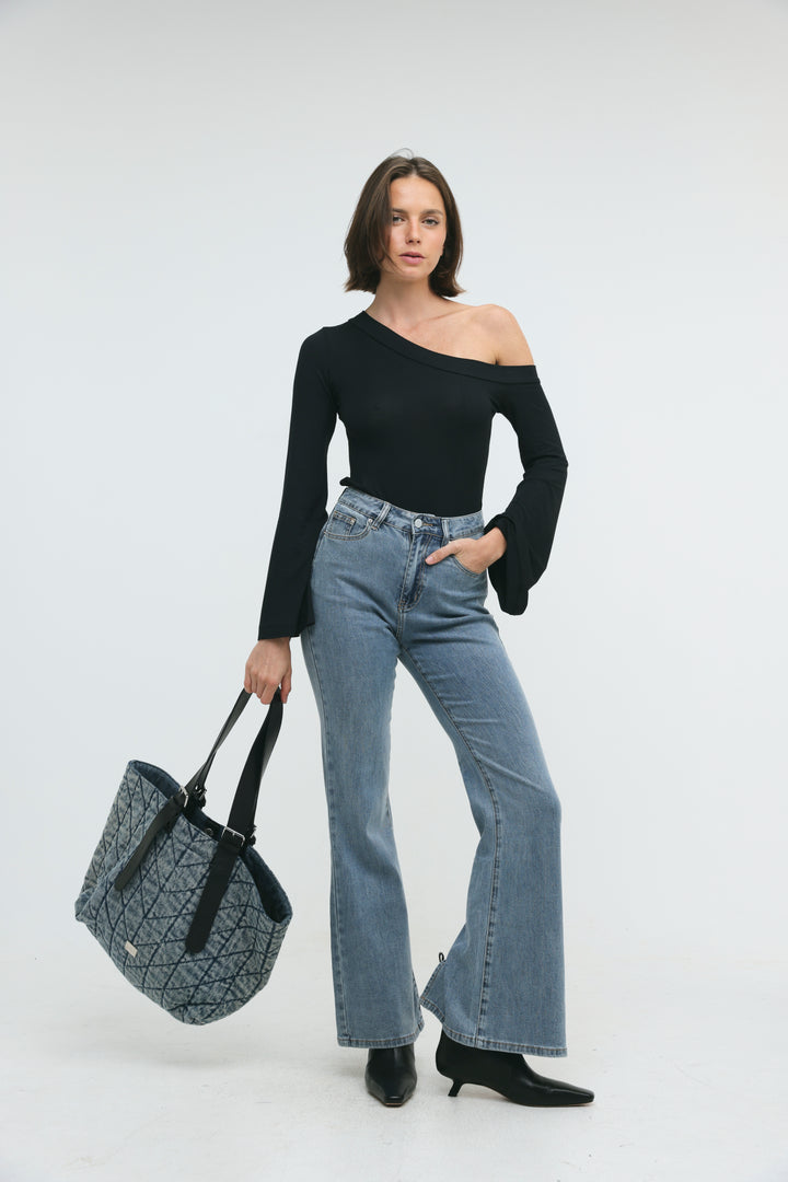 Quilted Denim Blue Bag