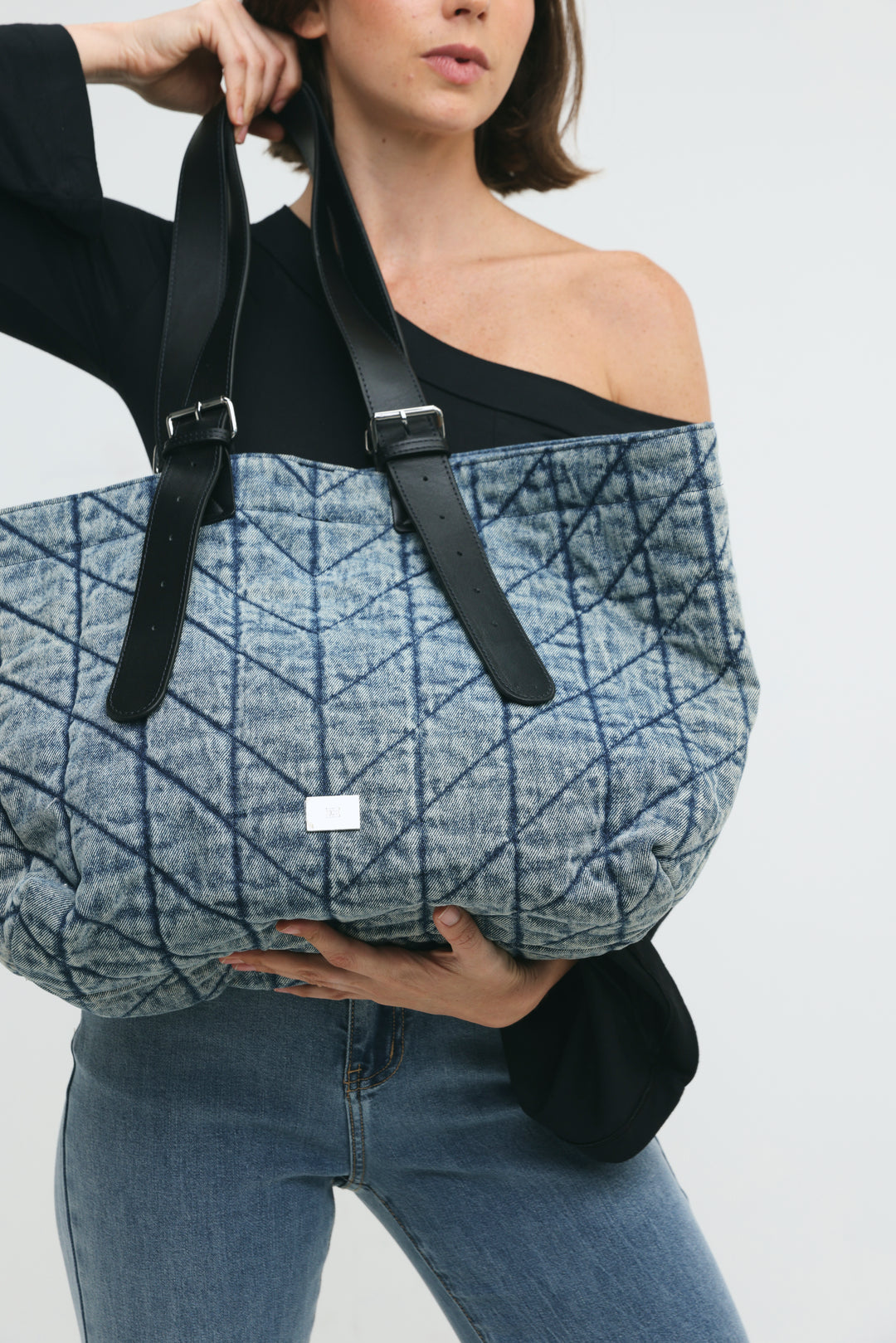 Quilted Denim Blue Bag