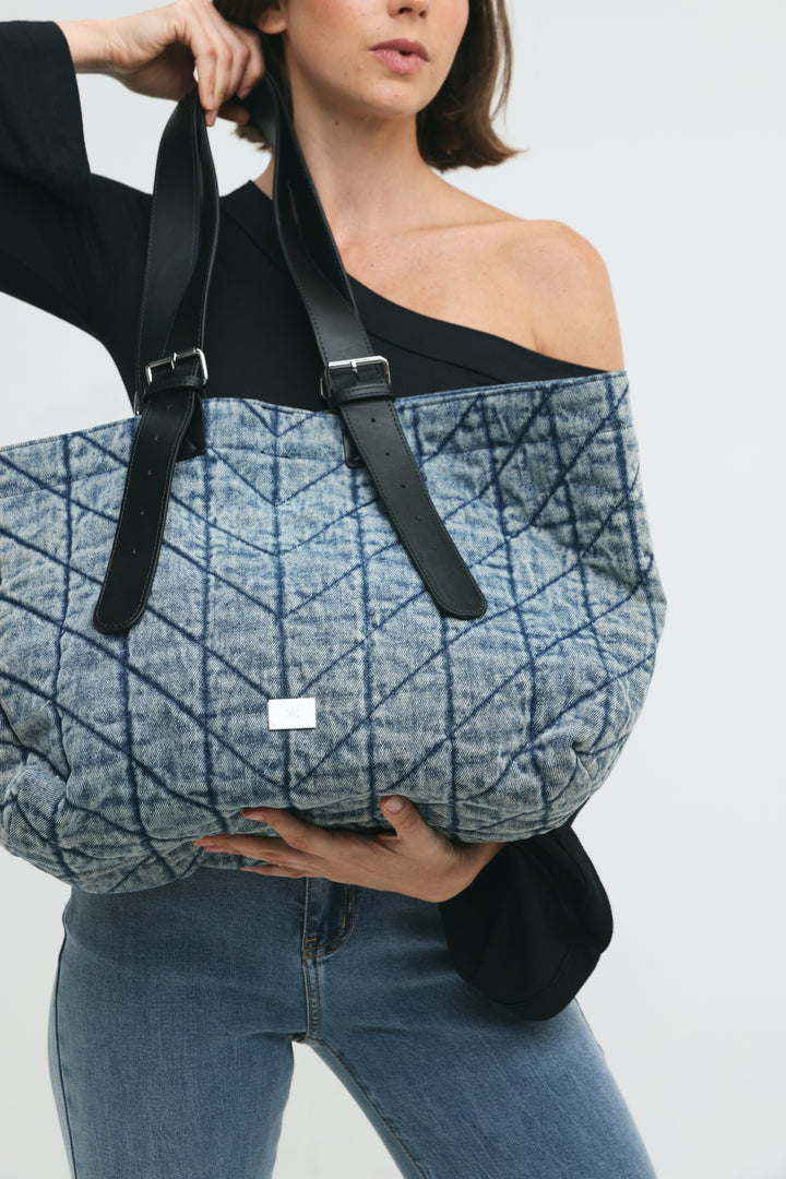 Quilted Denim Blue Bag
