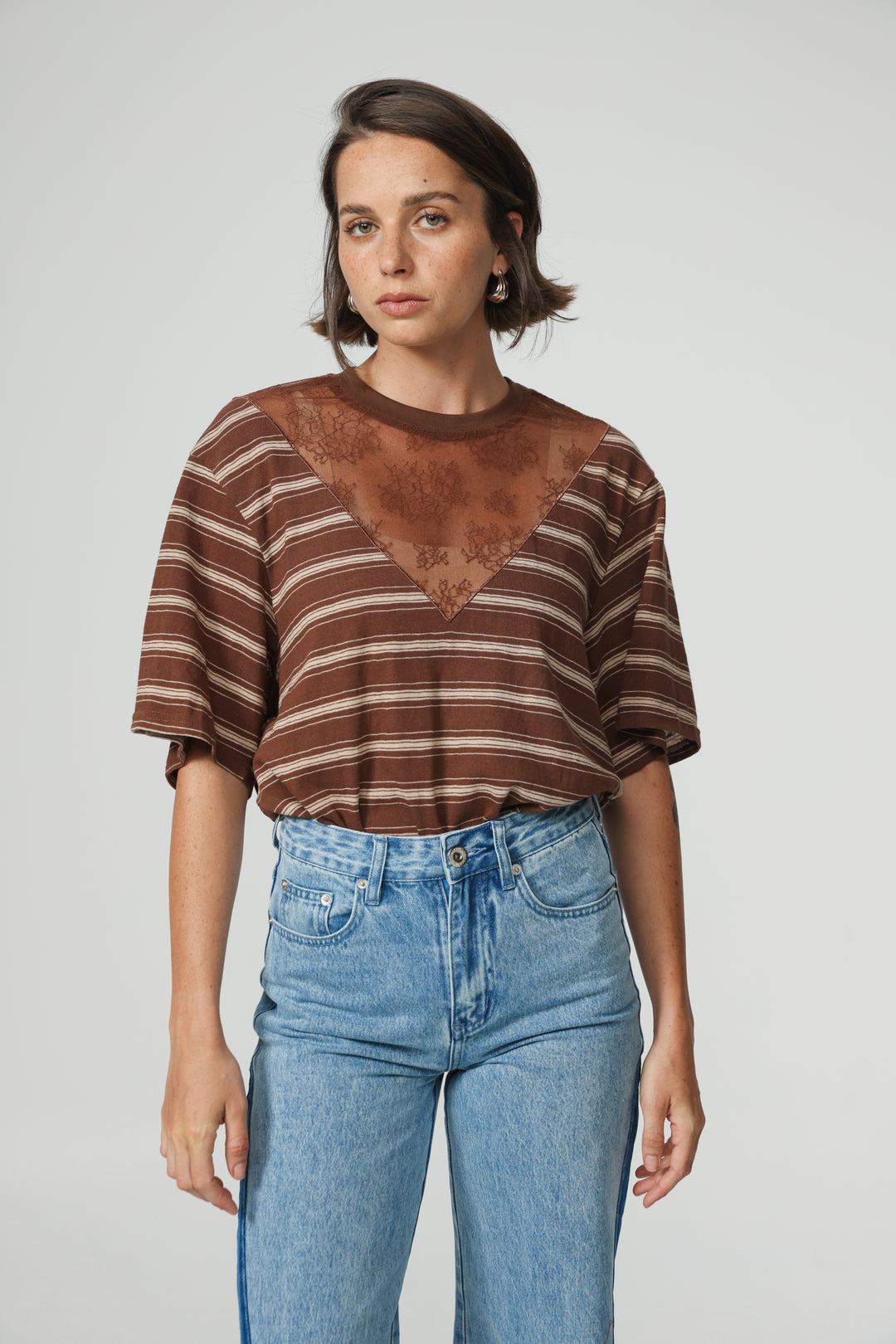 Way Brown Striped T-Shirt