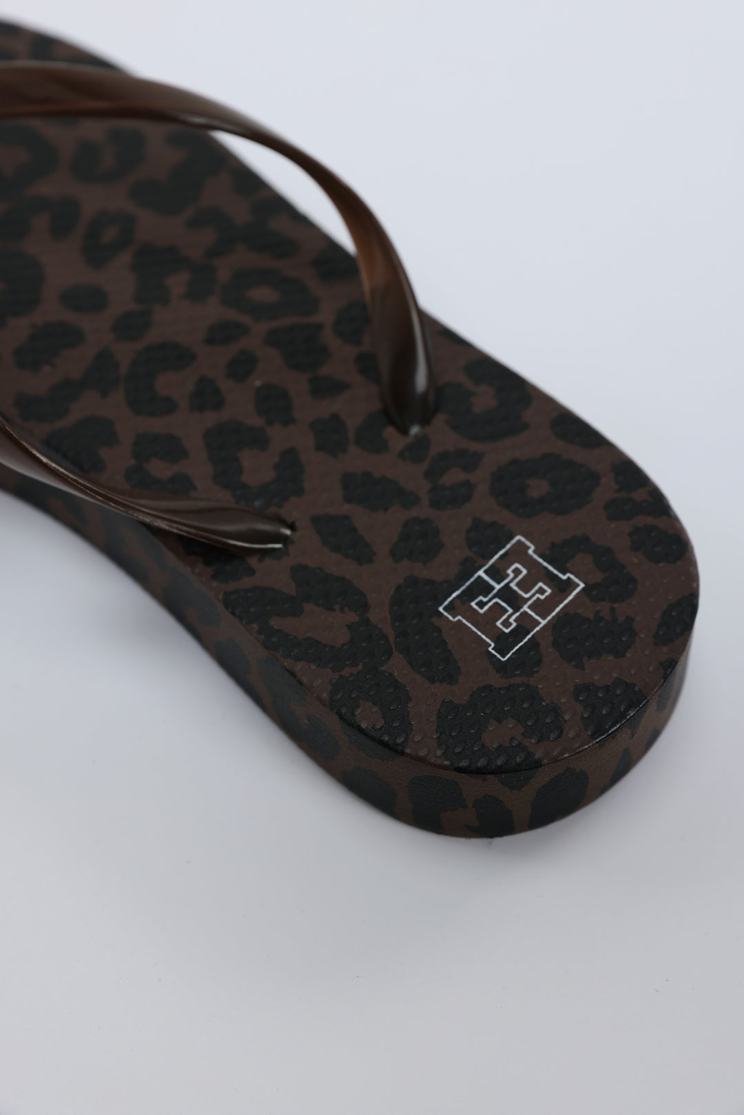 Leopard/Brown Platform Flip Flops