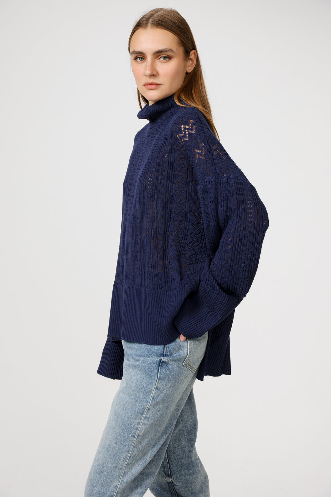 סריג בצבע כחול נייבי מידה XS Still Navy Jumper