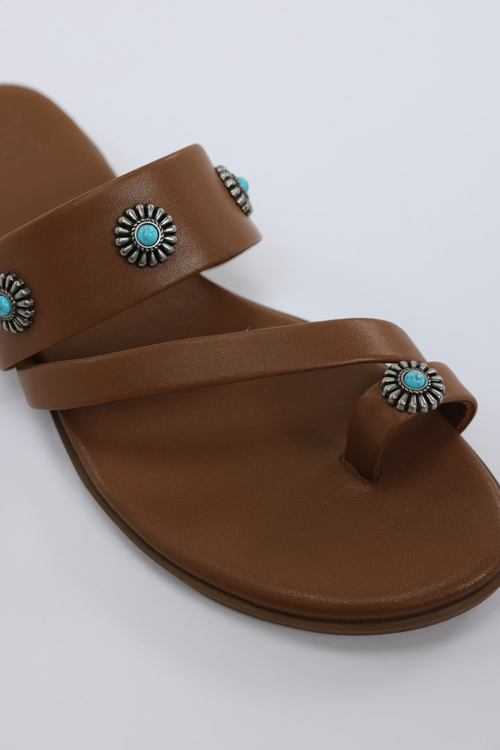 Brown Toe Loop Sandals