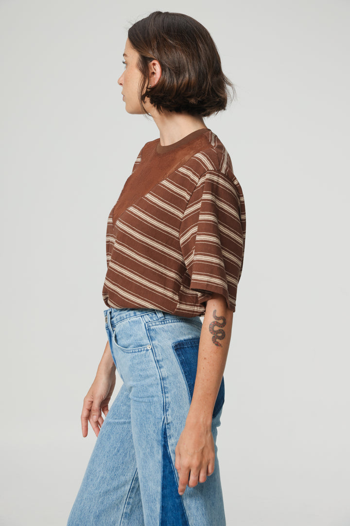 Way Brown Striped T-Shirt
